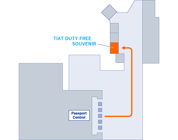 TIAT DUTY FREE SOUVENIR MAP