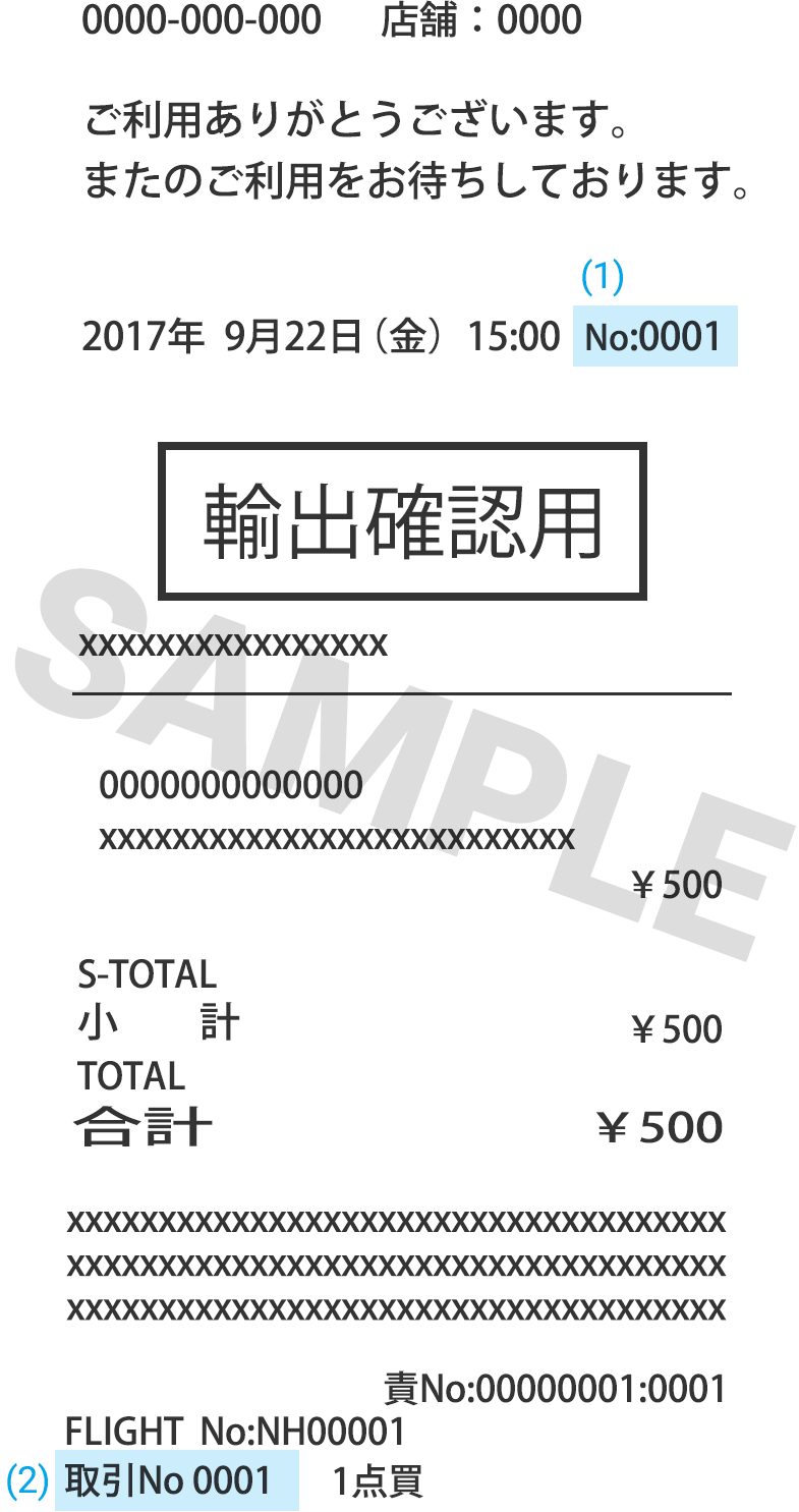 Sample of a Receipt (Haneda)