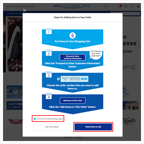 (3) See the Steps for Adding Items to Your Order