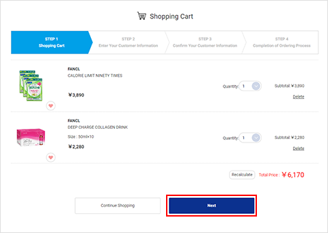 (4) Put Items in Your Shopping Cart