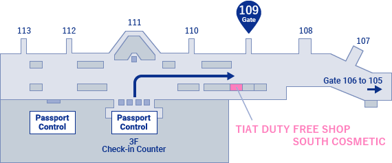 TIAT DUTY FREE SHOP SOUTH COSMETIC MAP