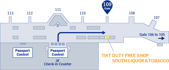 TIAT DUTY FREE SHOP SOUTH LIQUOR&TOBACCOの地図