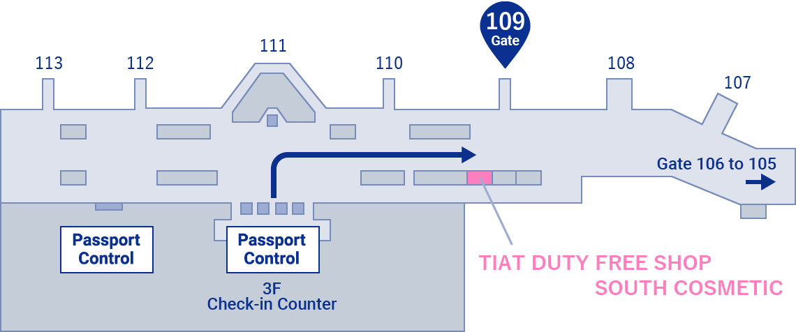 TIAT DUTY FREE SHOP SOUTH COSMETIC Access map