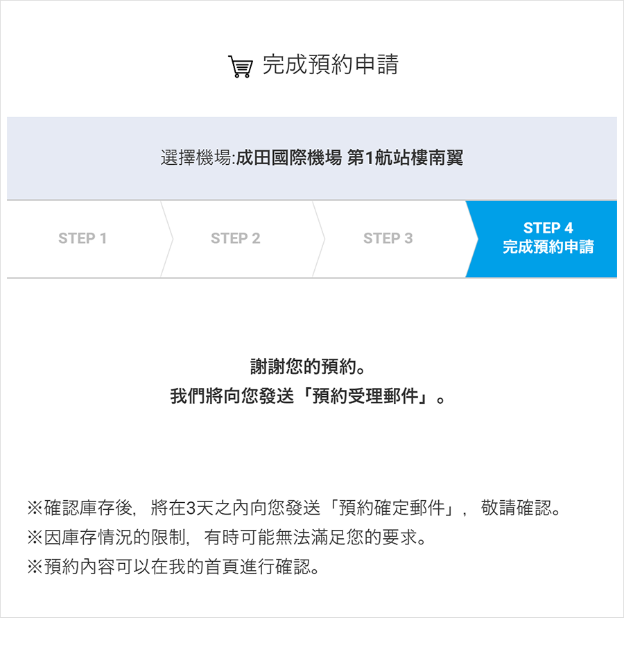 ⑤預約申請完成