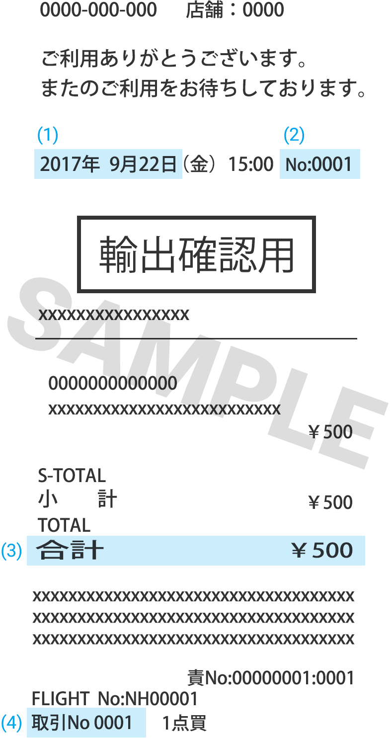 Sample of a Receipt (Haneda)